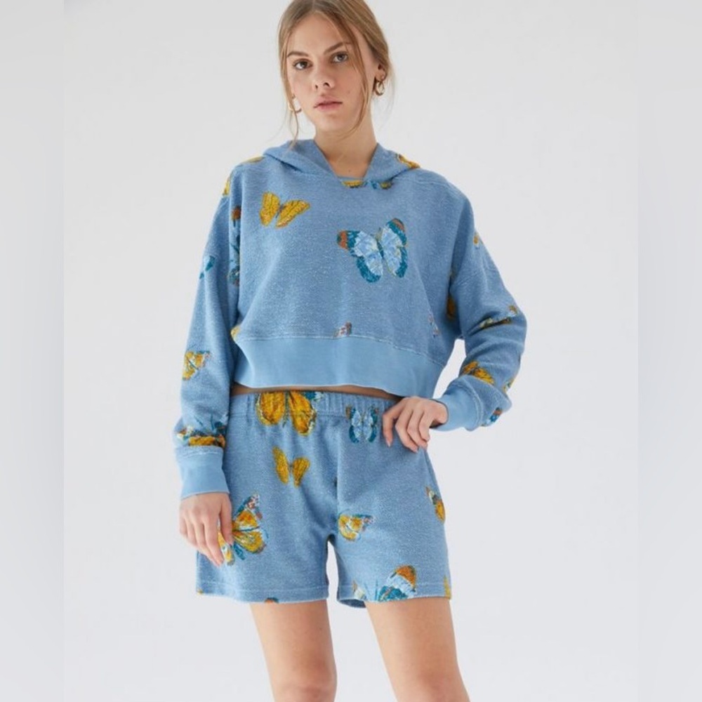 Urban Outfitters Cropped Butterfly Sweatshirt